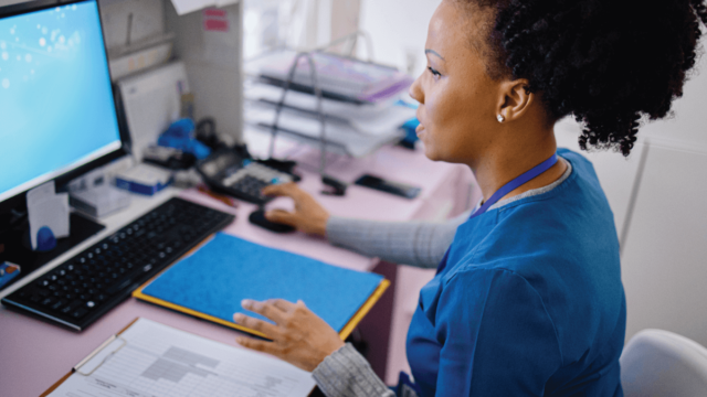 Women using software changing settings